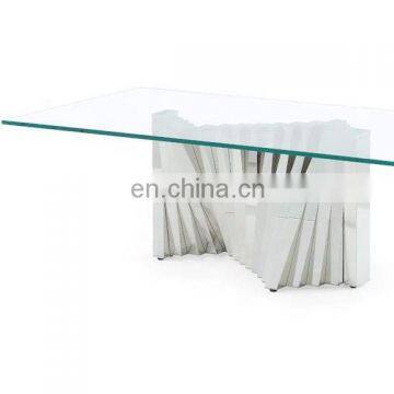 Polished Edge Round Rectangular Tempered Glass Table Top