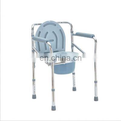 Chinese Manufacturer Aluminum Folding Commode Toilet Chair For Elderly With wheels and footstep