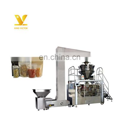 Kingvictor Mini Horizontal Doypack Ground Cocoa Coffee Powder Plastic Bag Standup Pouch Packaging Machines