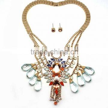 2015 Latest Cheap Alloy African Crystal Beads Jewelry Set, Crystal Jewelry Set Necklace and Earrings Jewelry Set photo-3