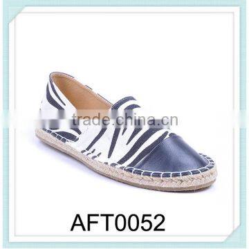 zebra new model canvas straw shoes