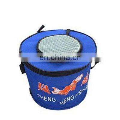 Wholesale round folding fishing bucket With Handle mini Collapsible Fishing Bucket