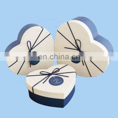 Heart Shape Flower Gift Packaging Box Factory Price Custom High Quality Hand-made Luxury for Rose with Ribbon Tape Paperboard