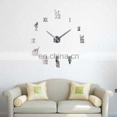 Removable 3d Diy Metal Wall Sticker Clock Home Office Room Art Decor Modern Decal photo-3