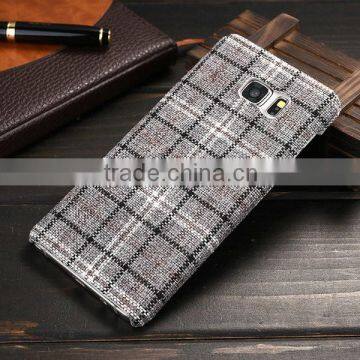 2016 New British Plaid Style Back Cover for Samsung Galaxy S6 Edge Plus, the Soft Cloth for Samsung Galaxy S6 Edge Plus Case