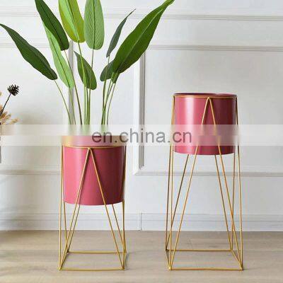 Manufacturing Wholesale Supplies Artifical Metal Gold Stand Indoor Plant Pots Flower photo-2