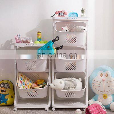 Plastic Toy Storage Rack Multi-layer Cabinet Toy Basket Shelf Large Capacity for Living Room, Kitchen