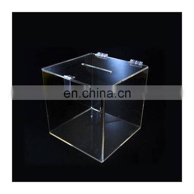 clear lockable acrylic donation box plexiglass ballot box storage container