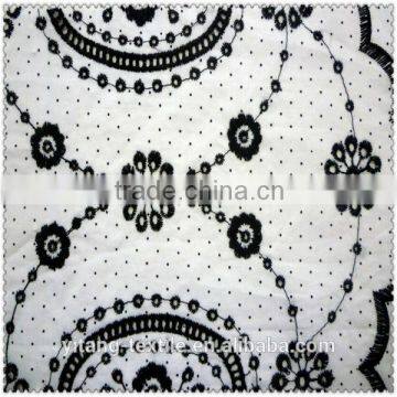 White black color embroidered fabric