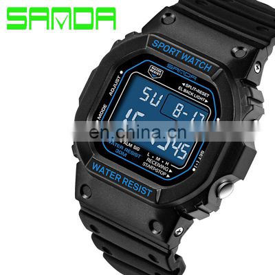 Sanda 329 Men LED Digital Dial Waterproof Rubber Casual Fashion Military Army Waterproof Digital Watch