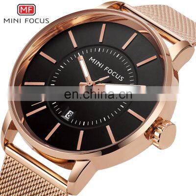 MINI FOCUS MF0034G Wholesale Fashion Men Quartz Watches Stainless Steel Water Resistant Branded Man Wristwatch