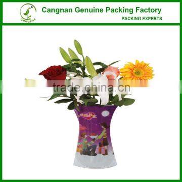 PVC foldable flower vase/plastic folding vase