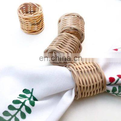 Hot Sale Handmade Rattan Napkin Ring Cheap WHolesale Tableware Set Napkin Holder Rings Wovenmade in Vietnam photo-4
