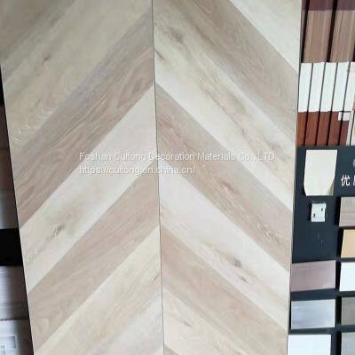 Teak Color Laminate Flooring Oak Grain Composite Flooring Fish Bone Parquet Flooring MDF Flooring 12mm Wood Flooring