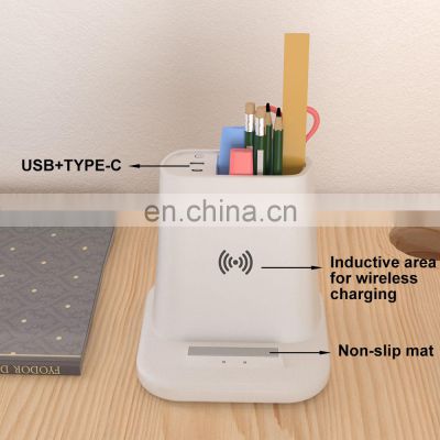 Multifunctional 15w Pen Holder Wireless Charging Station Charging Dock