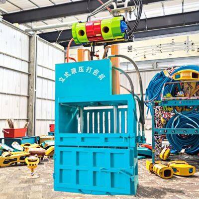 Vertical Hydraulic Wood Baling Press Semi-Automatic Baler for Waste Clothes Film Bottles Pouches Cases Cans Barrels Easy Operate photo-2