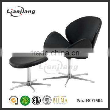 wooden frame Aluminium alloy base bar chair used in Salon