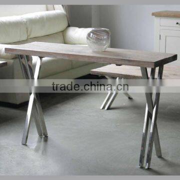 MFF-101 Pine Console Table With Stainless Steel Legs