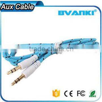 Custom Fabric Braided Round 3.5MM Stereo Cable High Performance AUX Cable Gold Plated 3.5mm audio cable alibaba express                        
                                                                                Supplier's Choice