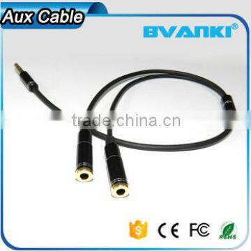 2016 Top Selling Products in 3.5mm Aux Cable 1 Male to 2 FeMale Stereo Aux Audio Cable for Iphone 6 Free Samples Supplier's Choice photo-2