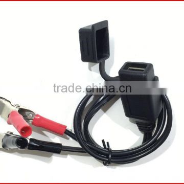 New Molding waterproof USB with Cover TO 15A Nickle plated Clamp Power Cable Wire harness