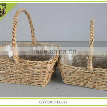 round handmade willow storage basket