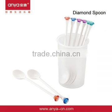 D657 Diamond Coffee Spoon Plastic Spoon Dessert Spoon