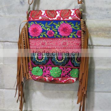 Ethnic Sling Fringe Bag Handwork Embroidered Side clutch Ladies shoudler bags