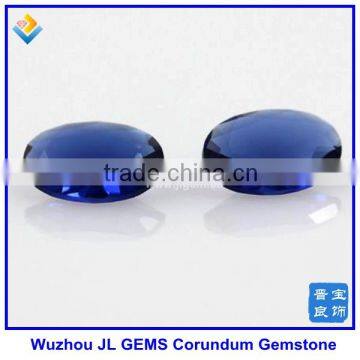 Synthetic High Quality Oval Shape Blue Corundum Beads