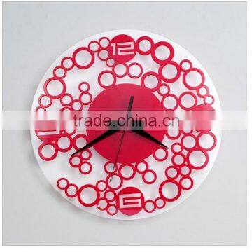 ACC2021 Red circle beautiful acrylic clock for home decoration