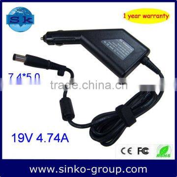 car dc adapter for hp 19V 4.74A 90W 7.4*5.0mm