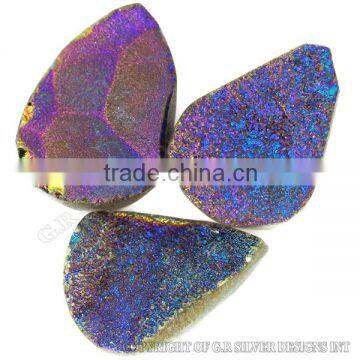 Titanium Druzy Agate,wholesale Loose Semi Precious Titanium Druzy Gemstone Suppliers,silver Pendant Druzy Gemstone photo-2