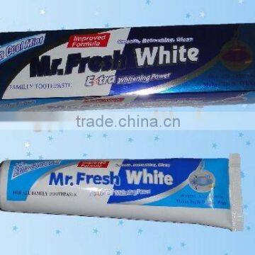 sliver packing white toothpaste