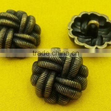 19mm Braided Finishing Fancy Metal Shank Button For Ladies Clothes -- MJ5414 photo-4