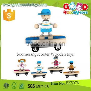 Promotional Wooden DIY Funny Toys- Boomerang Scooter Wooden Toys