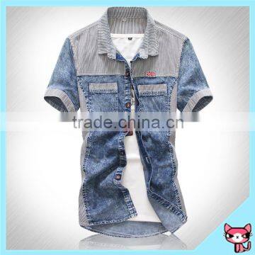 Manufacture Two Pocket Blue Denim Stripe Shirt