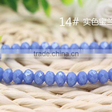 Solid L.T Blue 2mm to 12mm AAA Quality Wholesales Price Loose Jade Crystal Facted Roundelles Glass Beads for Jewelry Cheapest