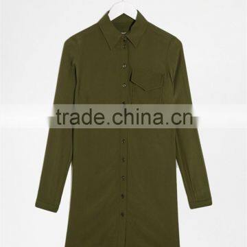 side seam women shirt dress long sleeves women dress OEM service