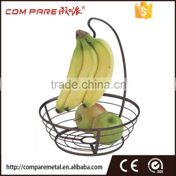 Black powder coated iron wire fruit basket