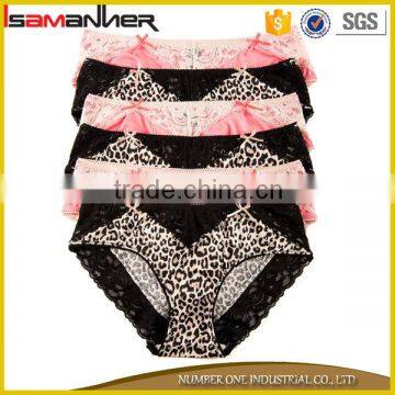 Women sexy models pink and leopard lady lace low waist panties sexy