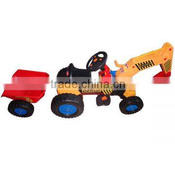 New kids electric bike drivable toy digger with trailer 615