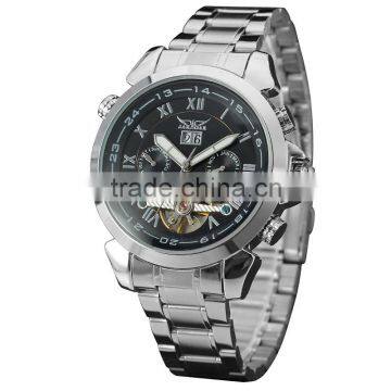 New Fashion Black Tourbillon Mechanical Watches ,Men's Classic Transparent Steampunk Wrist Watch Gift Relogio Masculino photo-3