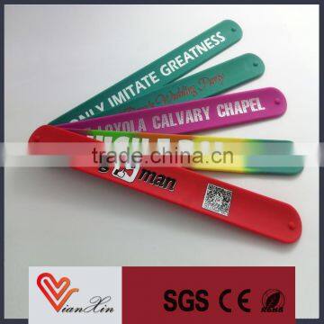 colorful slap silicone wristband