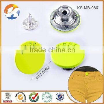Custom Fluorescent Yellow Change Button Jeans Cover