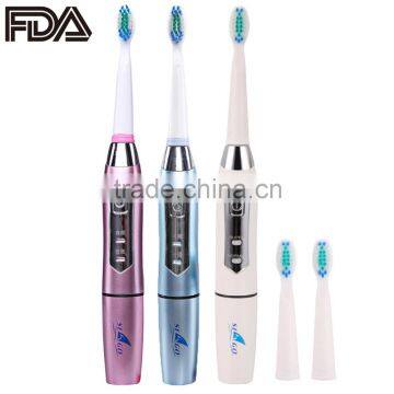 Sonic Electric Toothbrush Waterproof 2 Brushing Modes Whitening Gems Protection with 2 Extra Replacement Brush Heads SV030698