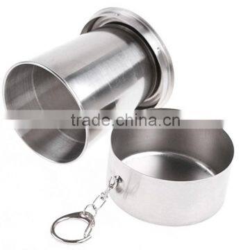 portable retractable stainless steel camping folding cup