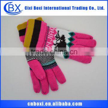 2014 New arrival acrylic girls acrylic knitted gloves