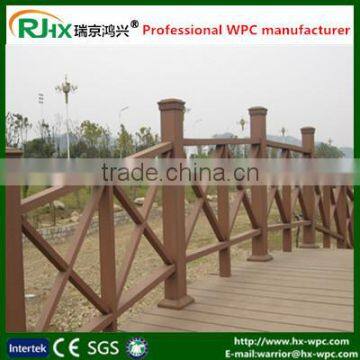 WPC decking for outdoor temporary fence stands concrete