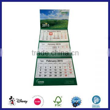 monthly paper wall calendar 2017