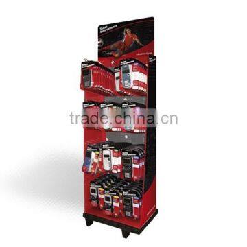Hot Sales Corrugated Cardboard Electronic Products Display Shelf with Hook